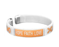 5/10/25 Bulk Peach Ribbon Bangle Bracelets (Child Size)