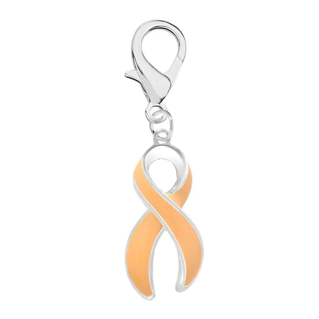 5/10/25/100 Bulk Peach Ribbon Hanging Charms
