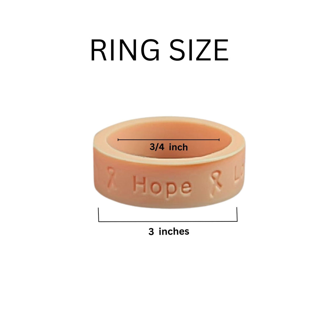 Peach Ribbon Silicone Rings