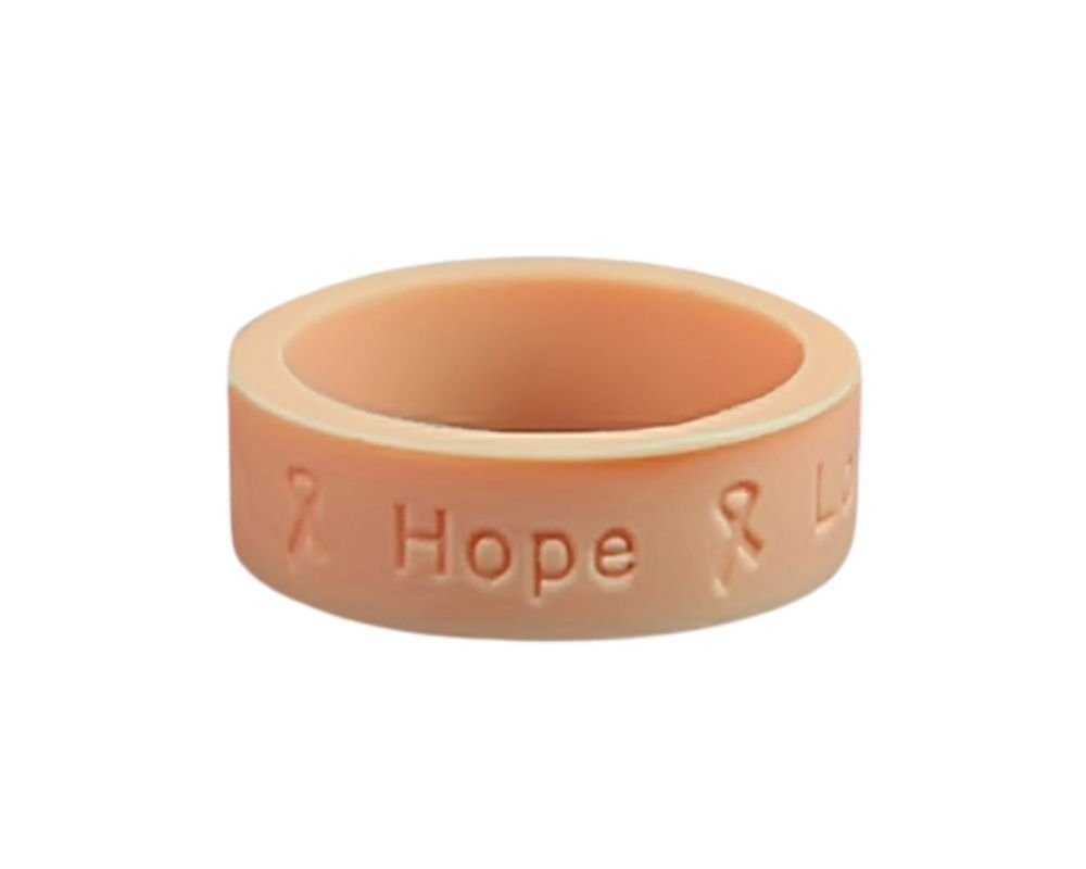 Peach Ribbon Silicone Rings