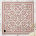Faux Cashmere Pink Beige Motif Shawl Square Scarf