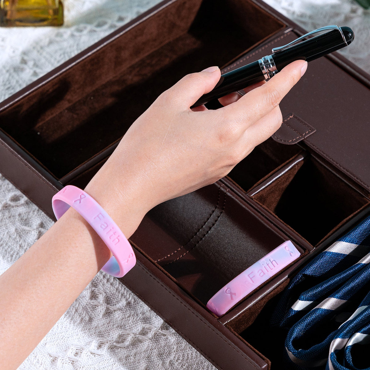 5/10/50/100 Pink & Blue Silicone Bracelets for SIDS, Infant Death, Male Breast Cancer