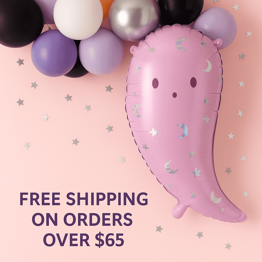 Pink Ghost Balloon – 14 x 24" Holographic Halloween Decor | Ellie’s Party Supply