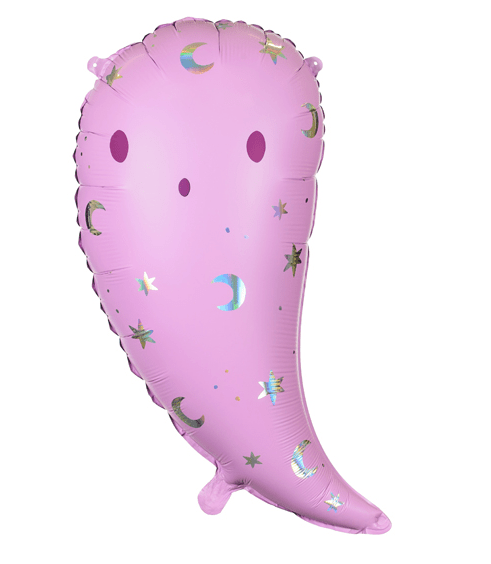 Pink Ghost Balloon – 14 x 24" Holographic Halloween Decor | Ellie’s Party Supply