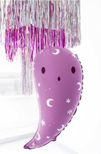 Pink Ghost Balloon – 14 x 24" Holographic Halloween Decor | Ellie’s Party Supply