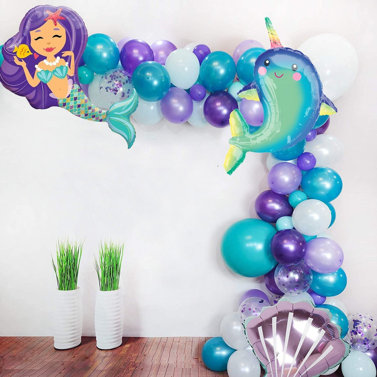 Pink & Purple Seashell Foil Balloons – 2 Pack | Ellie’s Party Supply