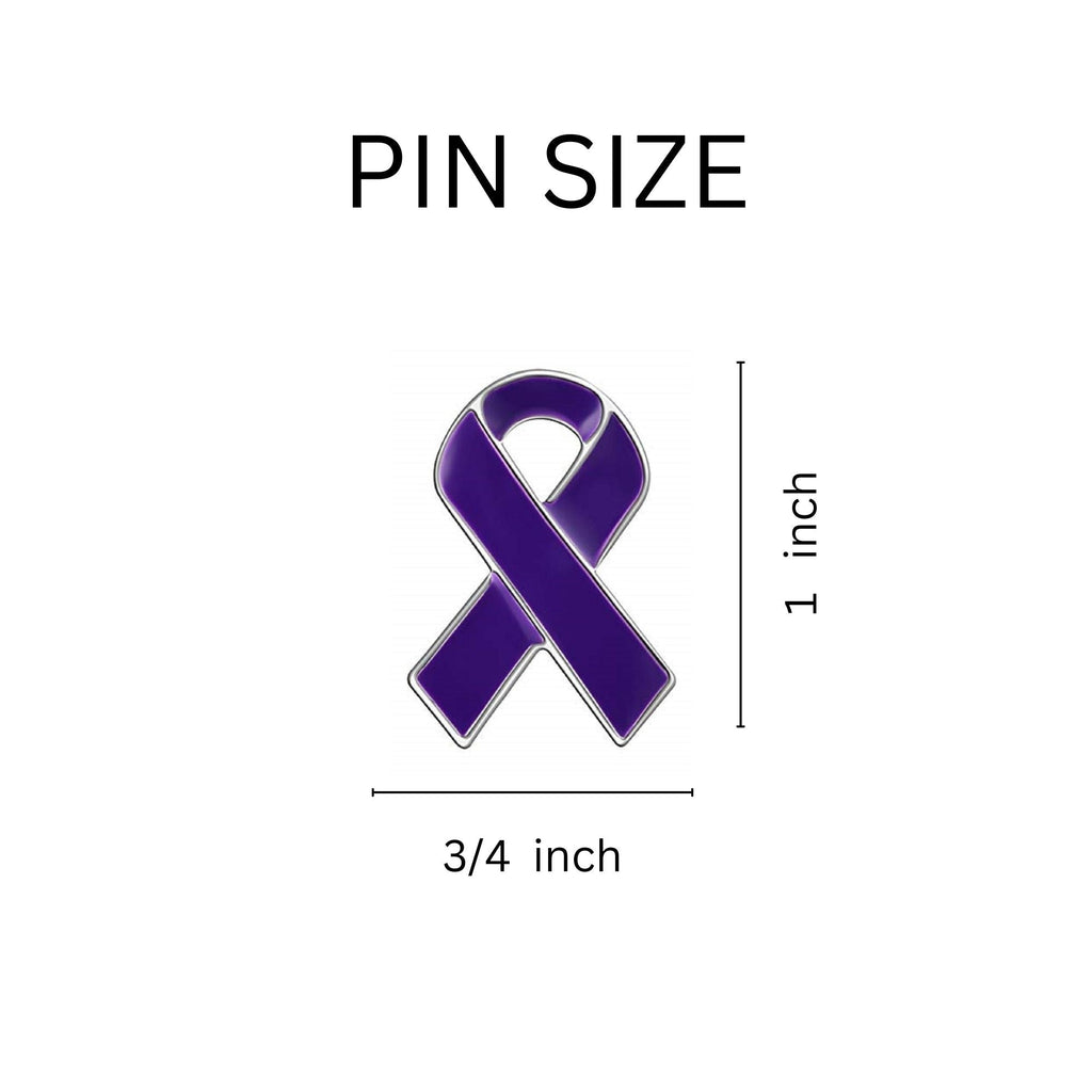 1/10/25/100 Bulk Purple Ribbon Awareness Pins