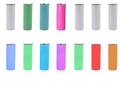 20oz Tumblers Glow in the Dark Blank White Red Coral Blue Green or Pink Stainless Sublimation Tumbler W/Straw, lid & Box