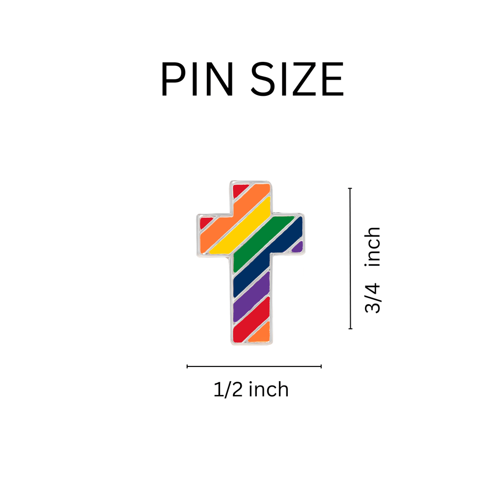 5/10/25/100 Rainbow Cross Shaped Pins