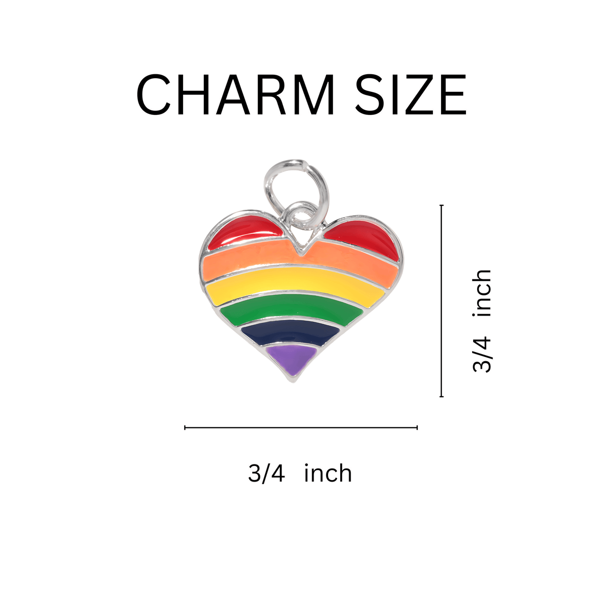 5/10/25/100 Bulk Rainbow Heart Gay Pride Charms