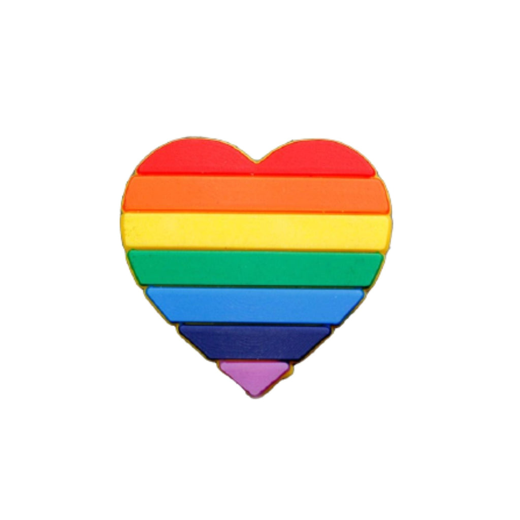 10/21/100/500 Rainbow Heart Silicone Pins