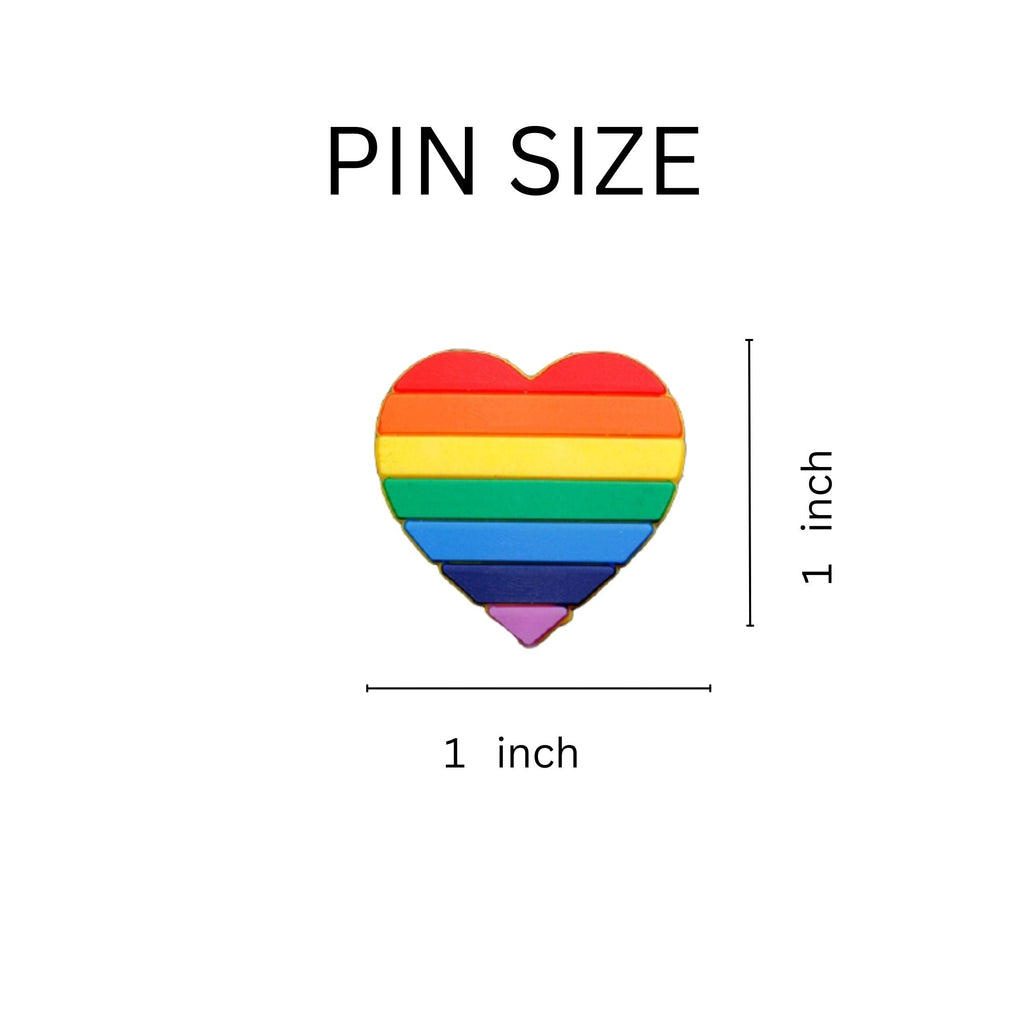10/21/100/500 Rainbow Heart Silicone Pins