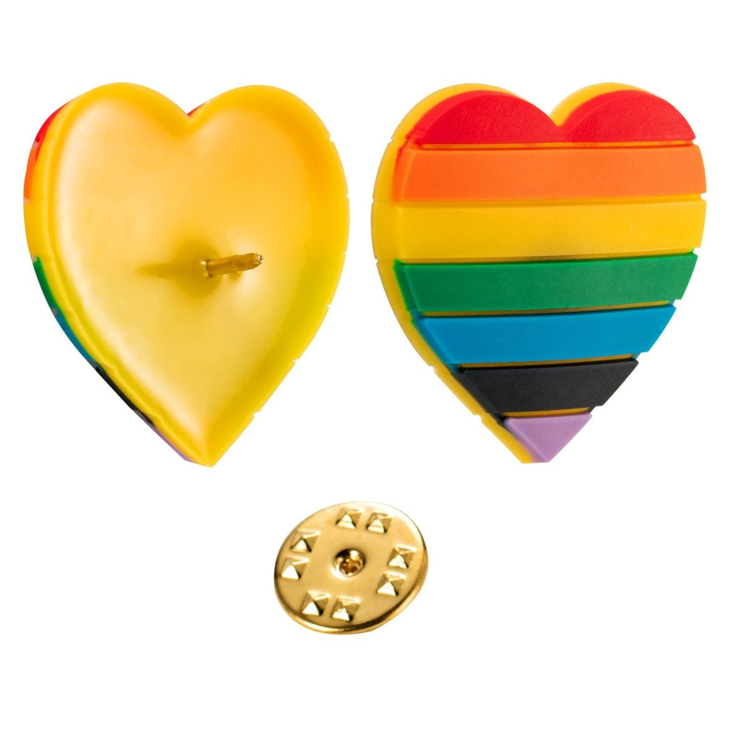 10/21/100/500 Rainbow Heart Silicone Pins