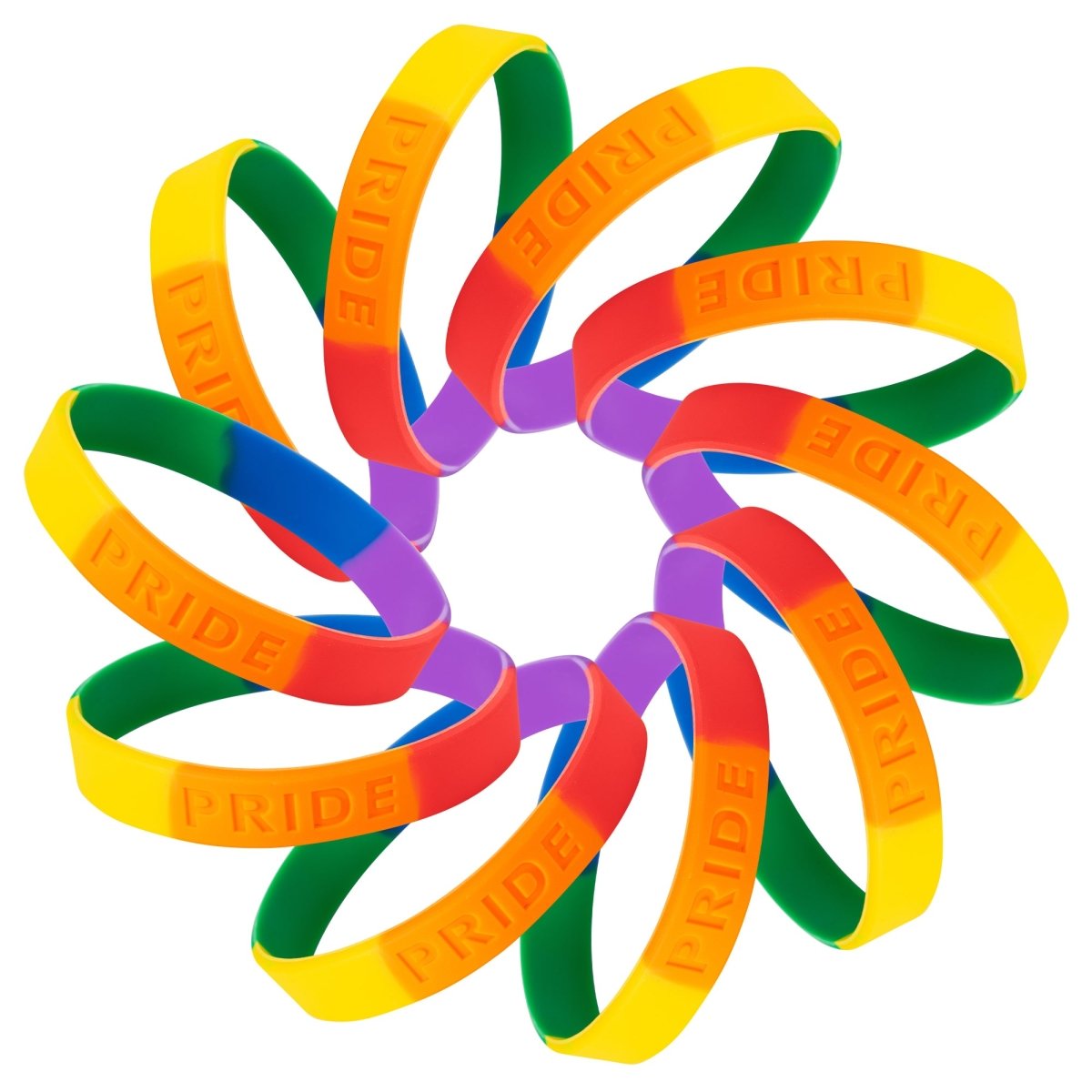 5/25/50/100 Bulk Rainbow Silicone Bracelets