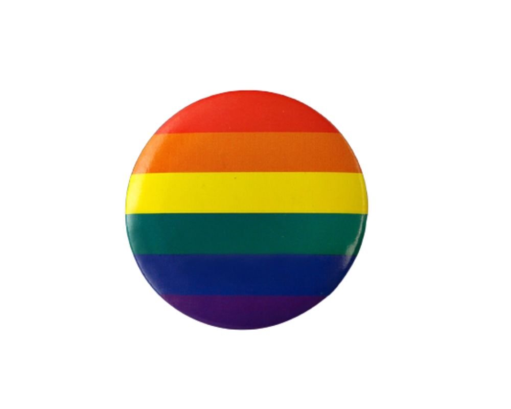 10/25/100/500 Bulk Rainbow Striped Button Pins