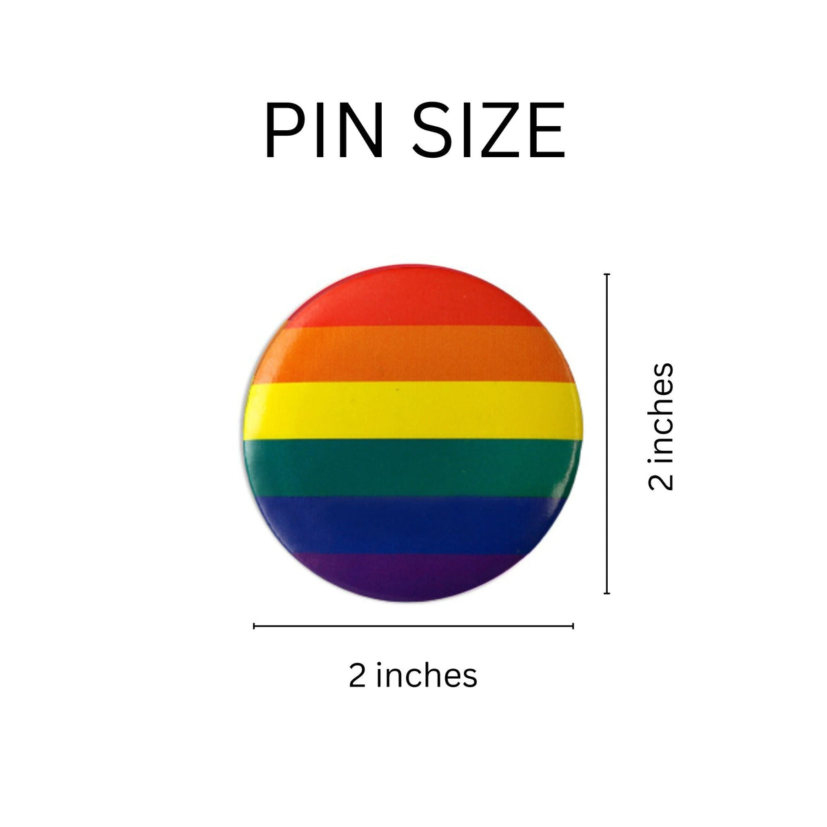 10/25/100/500 Bulk Rainbow Striped Button Pins