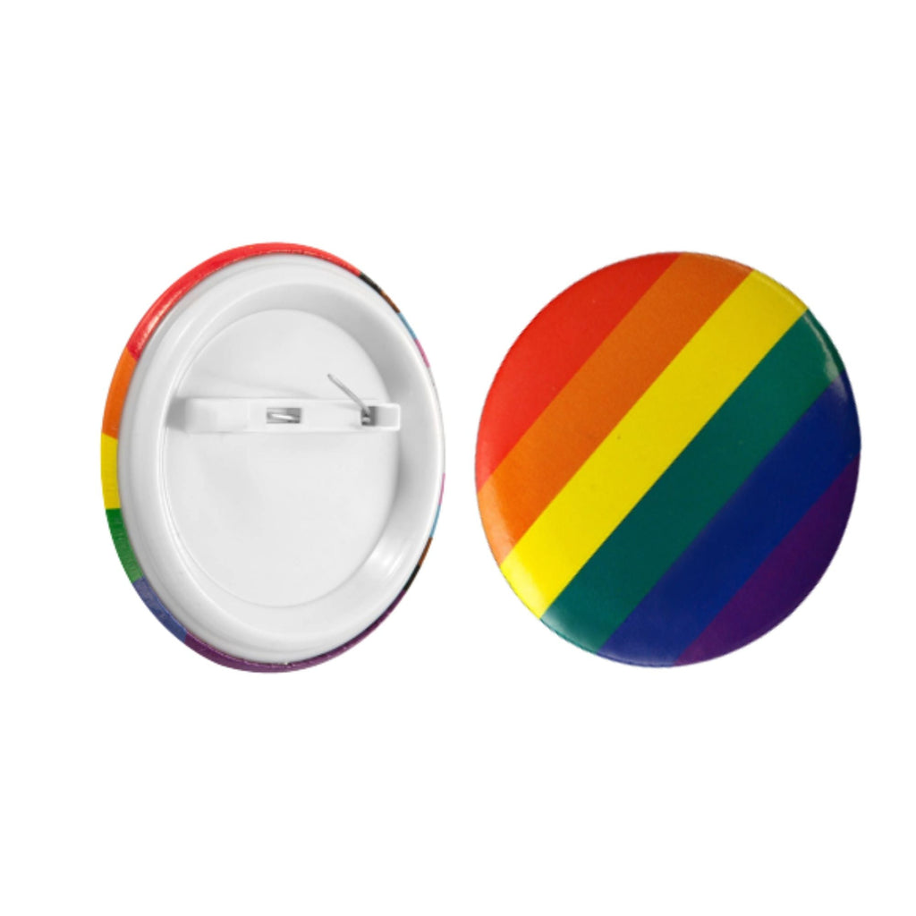 10/25/100/500 Bulk Rainbow Striped Button Pins