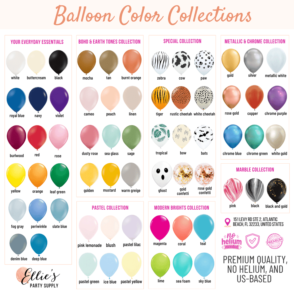 Premium Linen Latex Balloon Cluster (5", 11” and 17”)