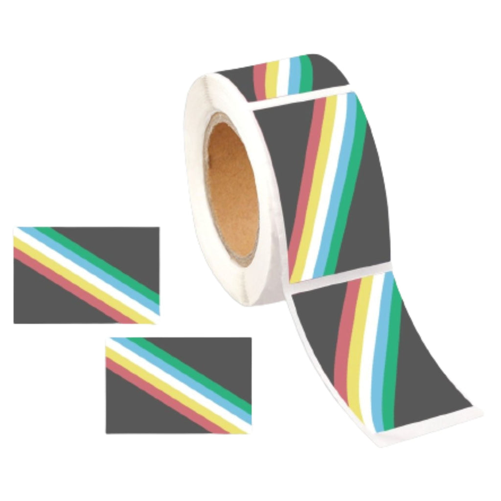 250 Rectangle Disability Flag Stickers (250 Per Roll)