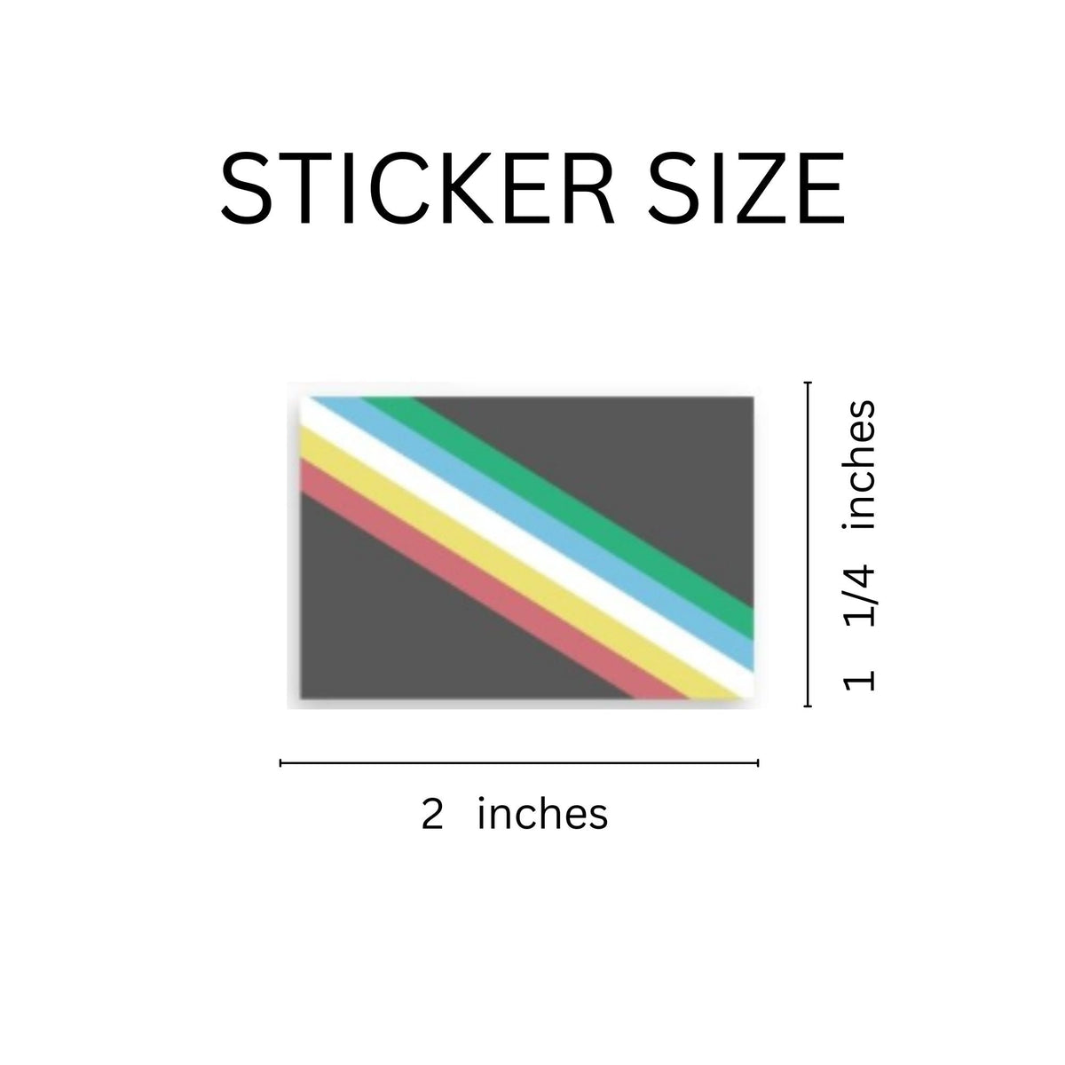 250 Rectangle Disability Flag Stickers (250 Per Roll)