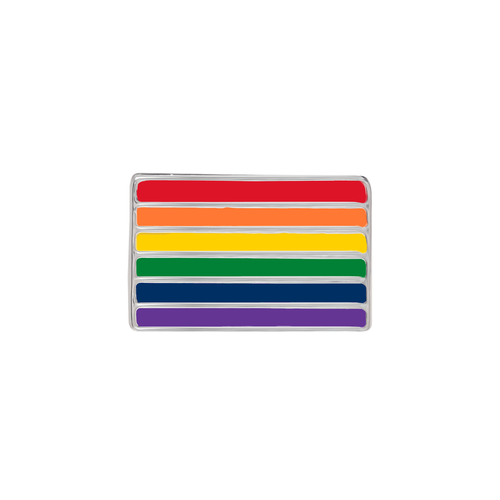 5/10/25/100 Rectangle Rainbow Flag Pins