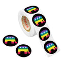 250 Republican Rainbow Elephant Stickers (250 per Roll)