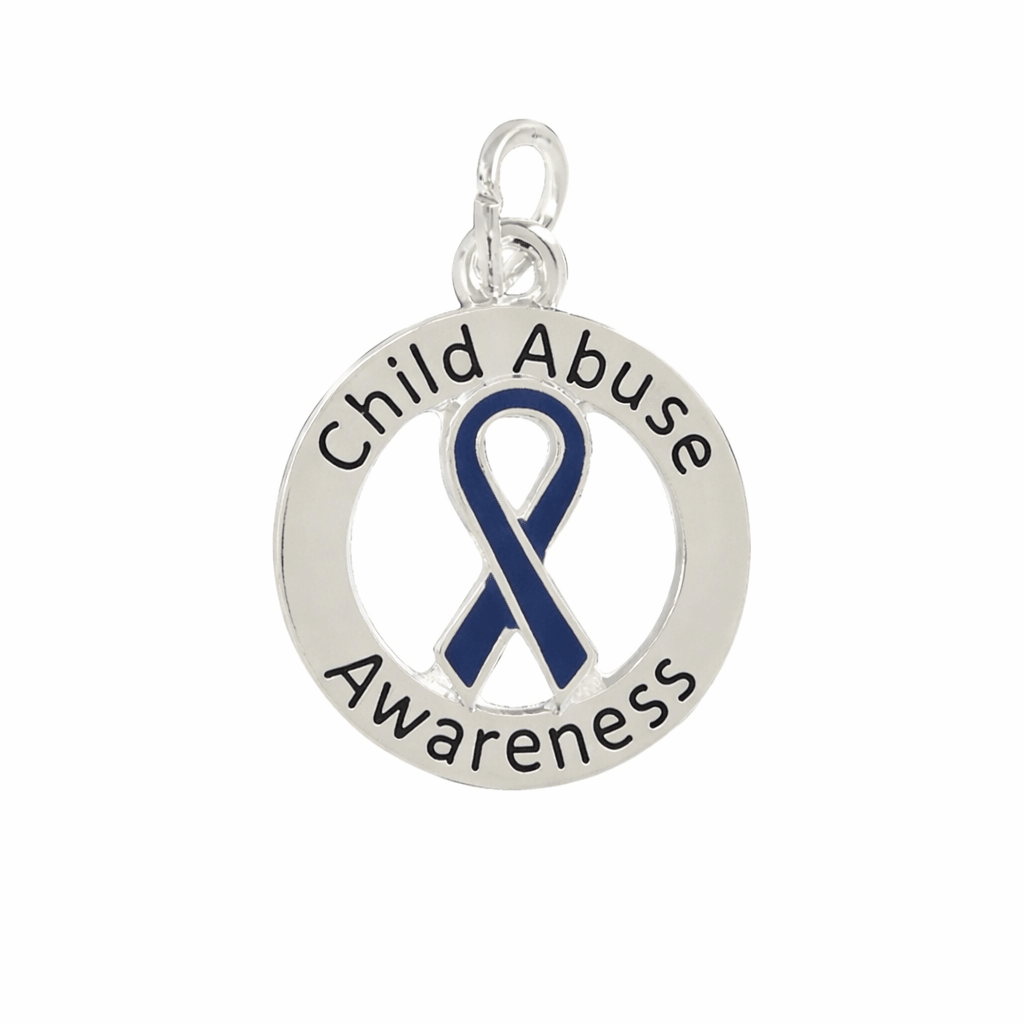 5/10/25/100 Bulk Round Child Abuse Awareness Charms