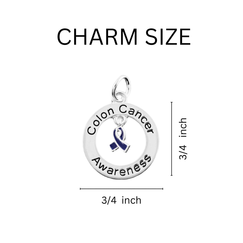 5/10/25/100 Bulk Round Colon Cancer Awareness Charms