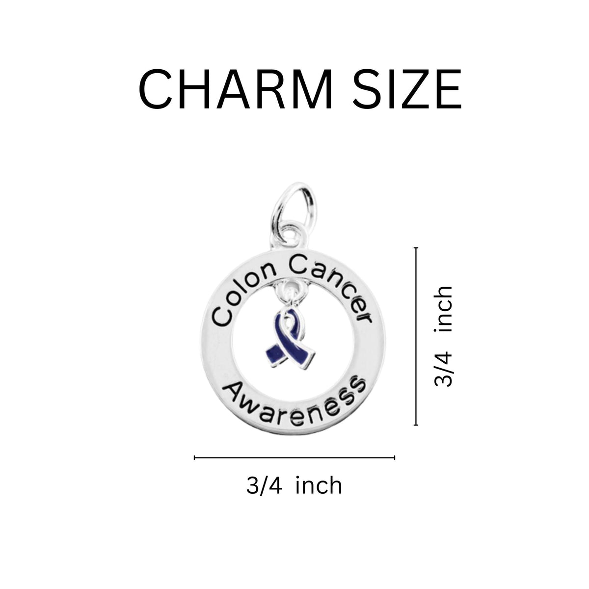 5/10/25/100 Bulk Round Colon Cancer Awareness Charms