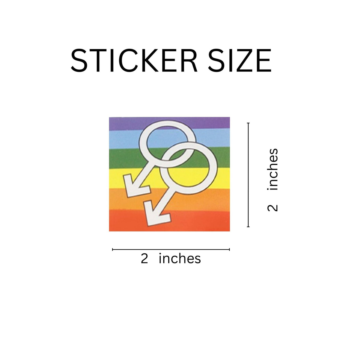 250 Same Sex Male Symbol Stickers (250 per Roll)