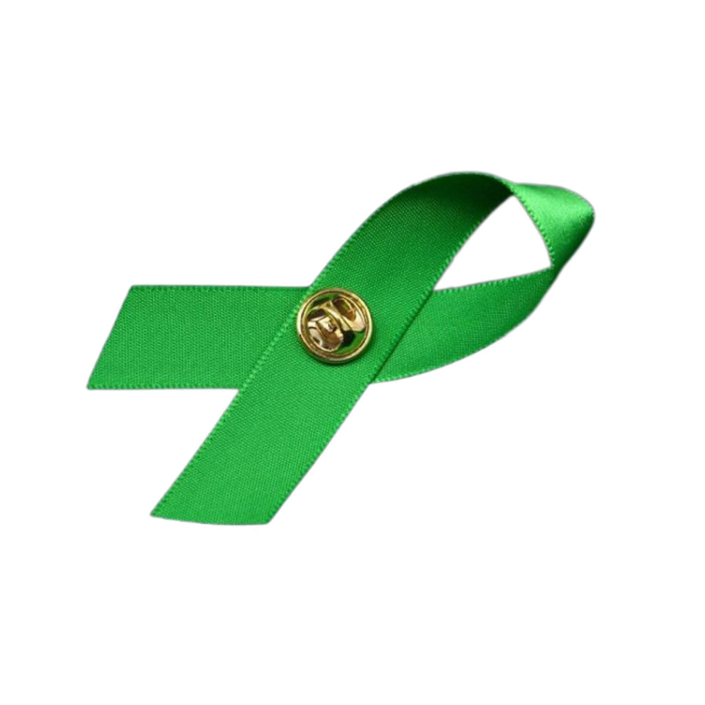 10/25/100/500 Pack Satin Green Ribbon Pins