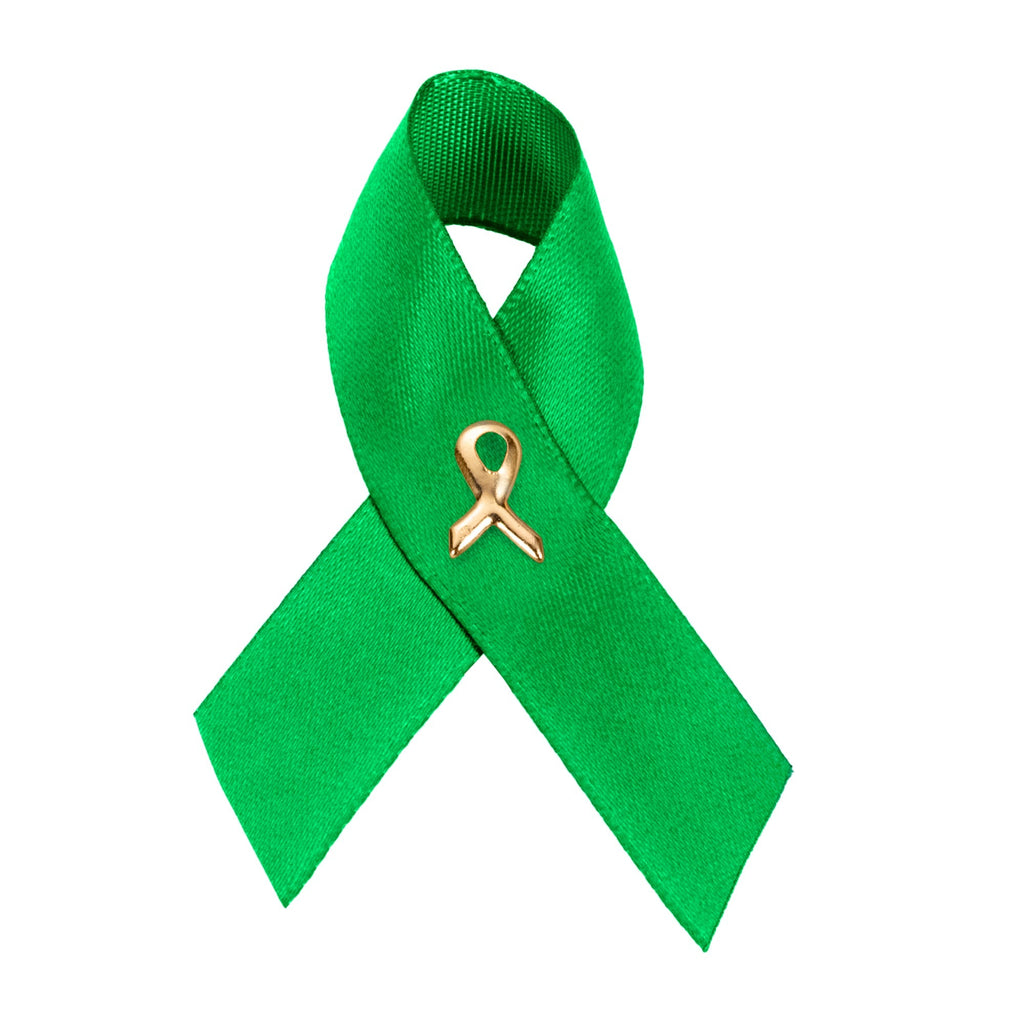 10/25/100/500 Pack Satin Green Ribbon Pins