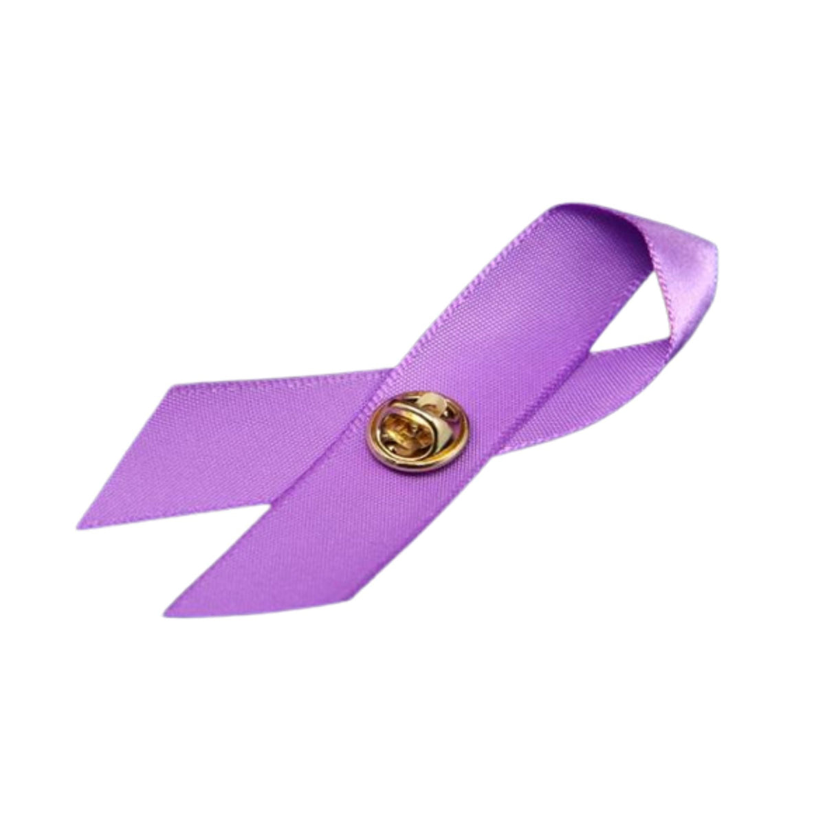 10/25/100/500 Pack Satin Purple Ribbon Awareness Pins