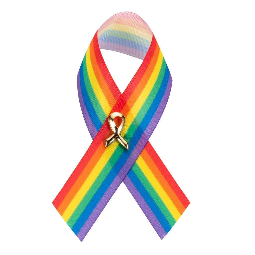 10/25/100/500 Pack Satin Rainbow Ribbon Pins
