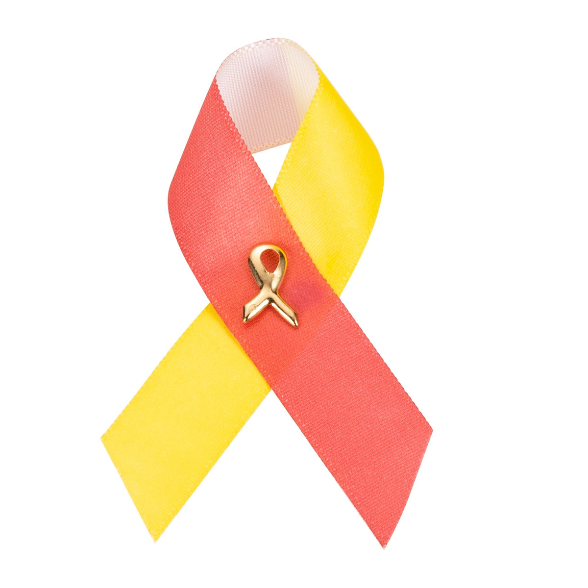 1/25/100/500 Bulk Satin Red & Yellow Ribbon Pins