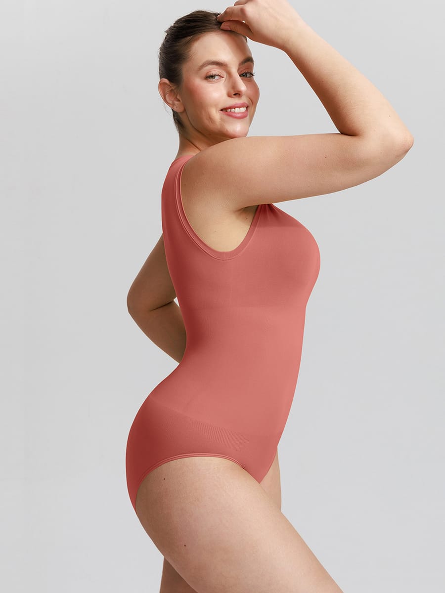 Buttery-Soft Seamless Scoop-Neck Tummy Control Bodysuit
