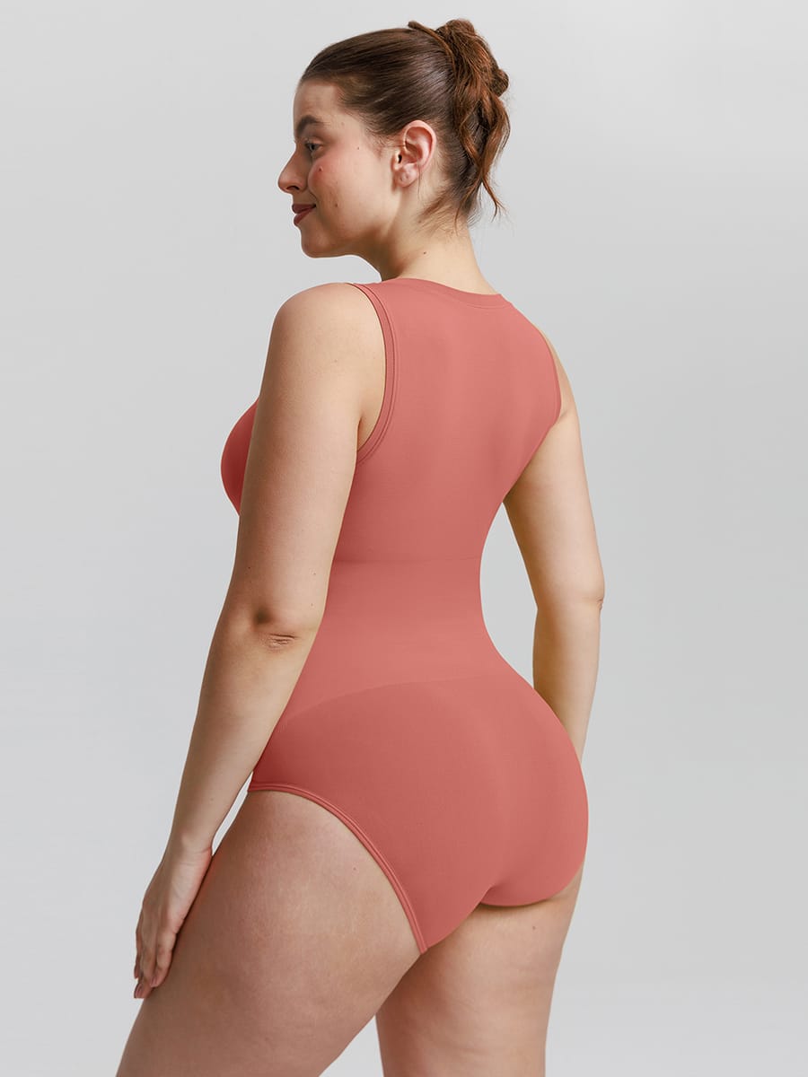 Buttery-Soft Seamless Crew-Neck Tummy Control Bodysuit