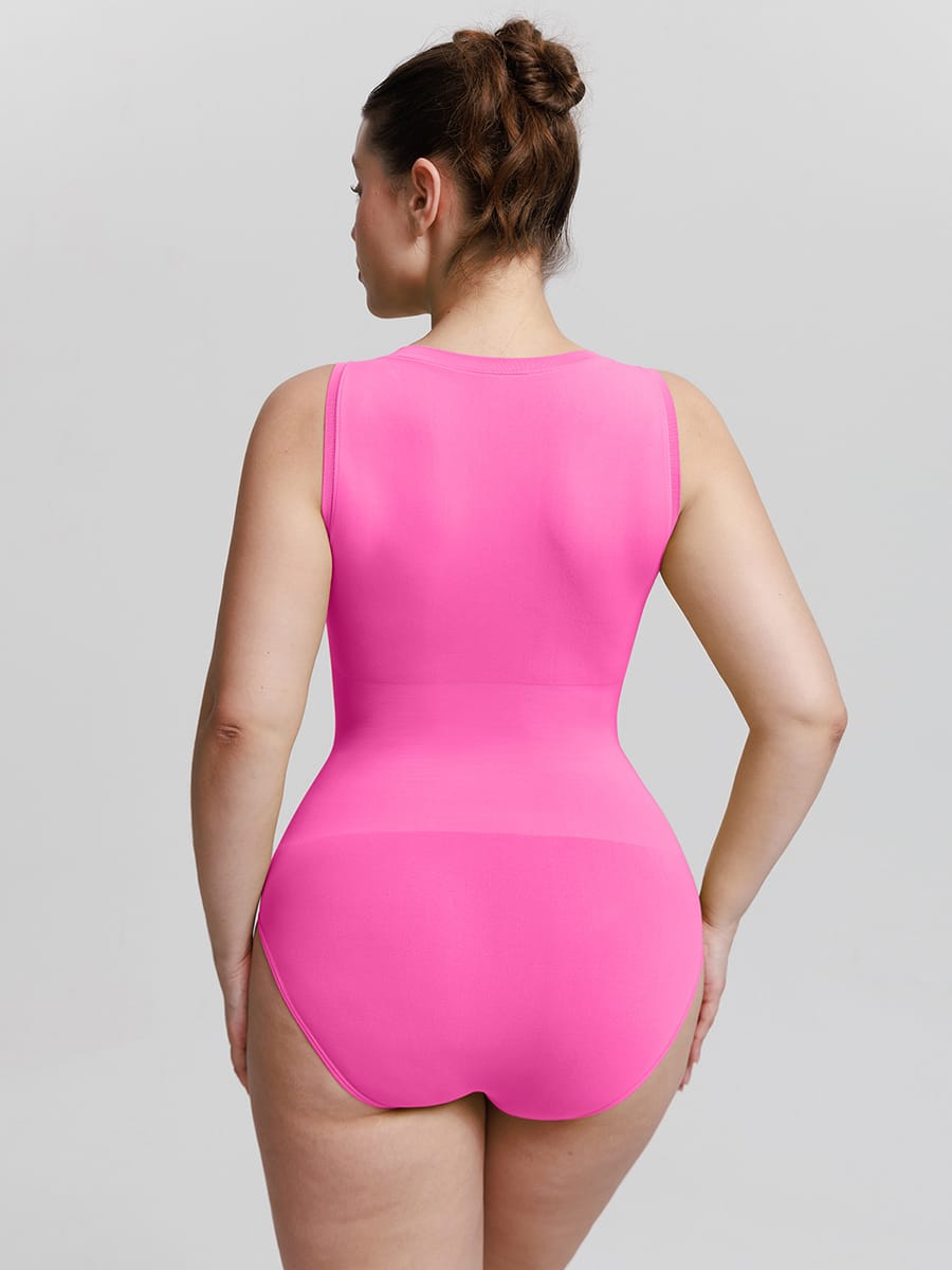 Buttery-Soft Seamless Crew-Neck Tummy Control Bodysuit