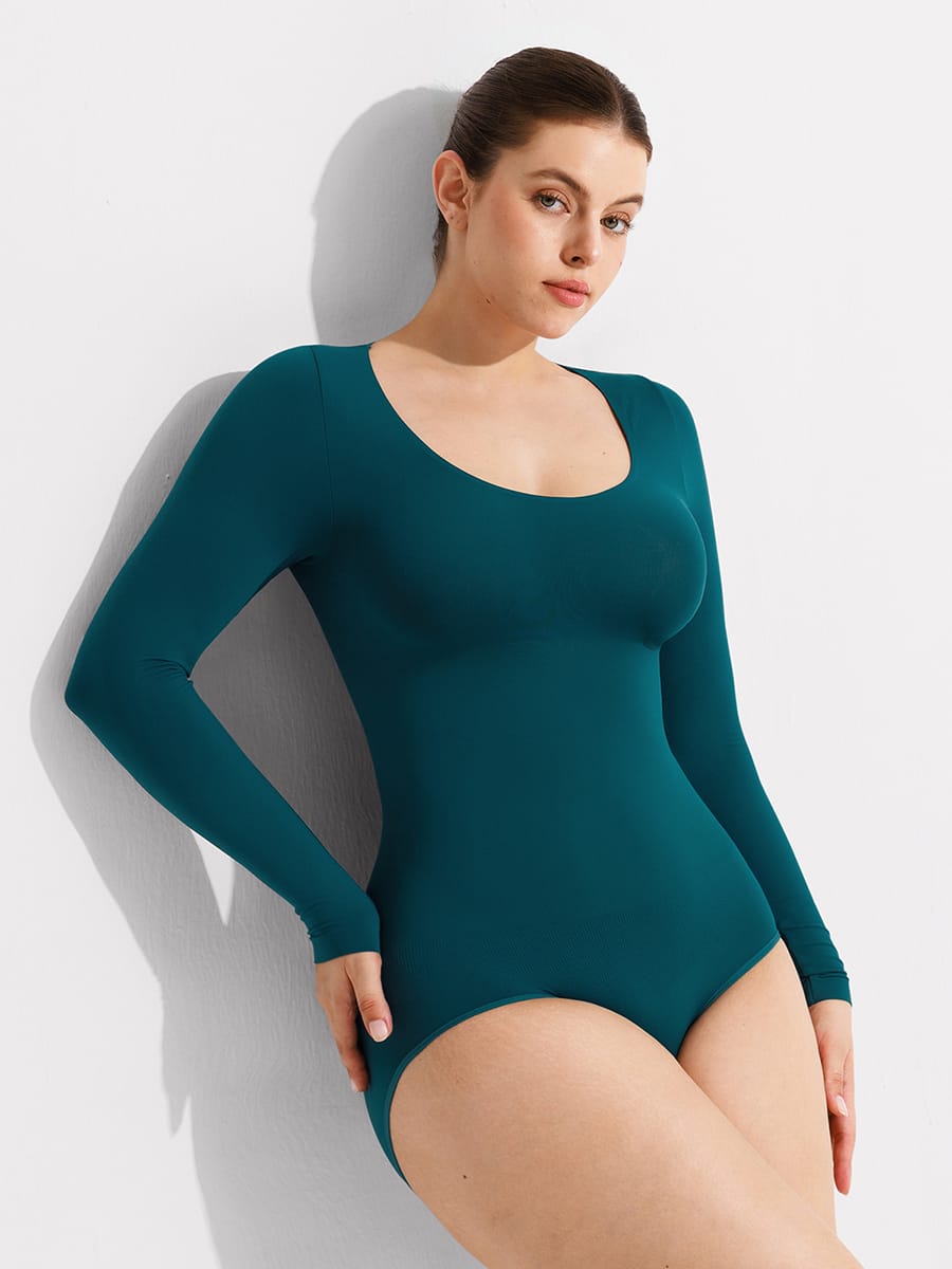 Buttery-Soft Seamless Scoop-Neck Tummy Control Brief Bodysuit