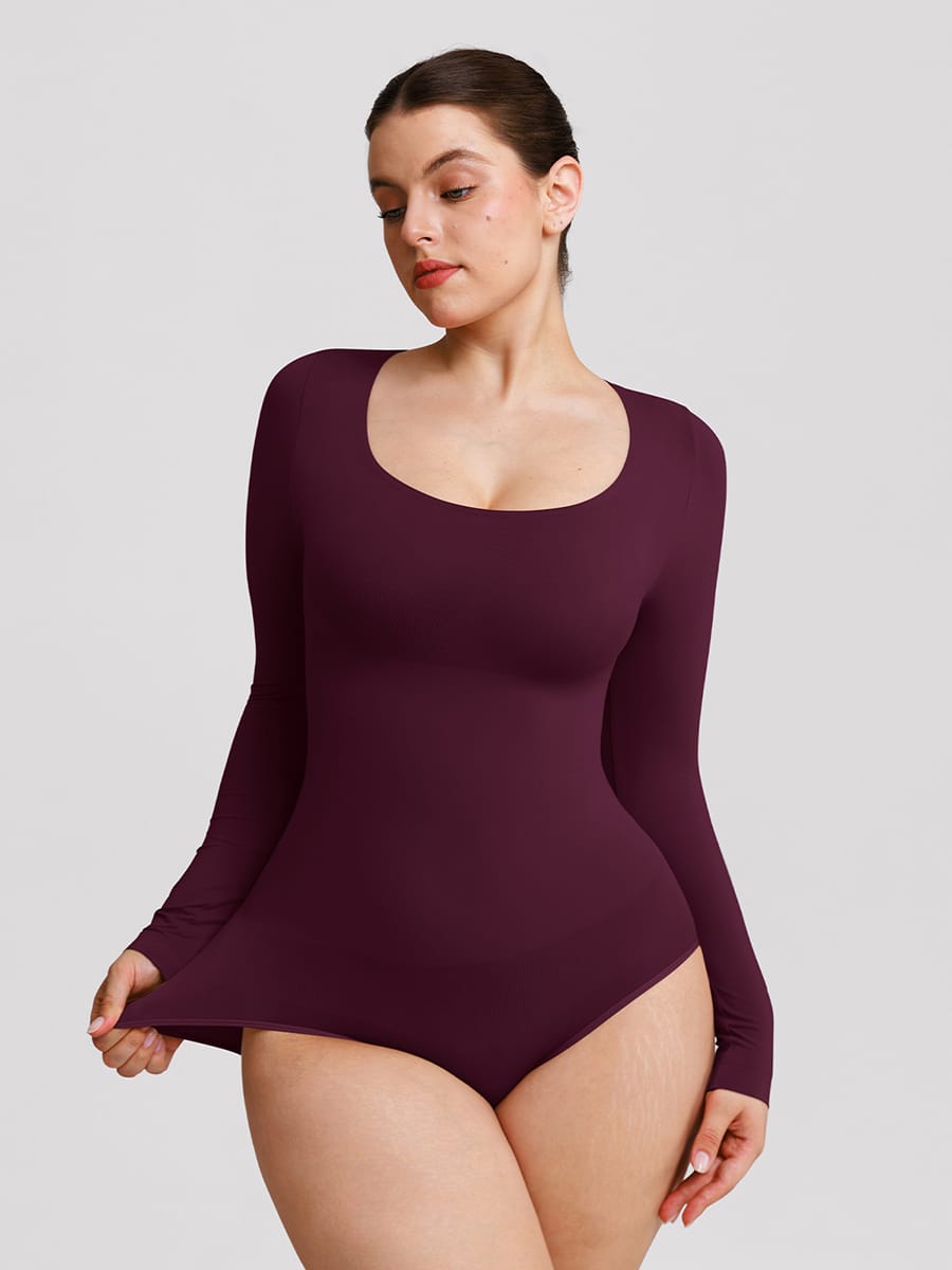 Buttery-Soft Seamless Scoop-Neck Tummy Control Brief Bodysuit