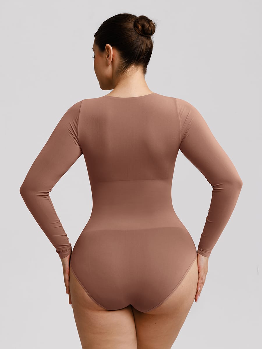 Buttery-Soft Seamless Scoop-Neck Tummy Control Brief Bodysuit