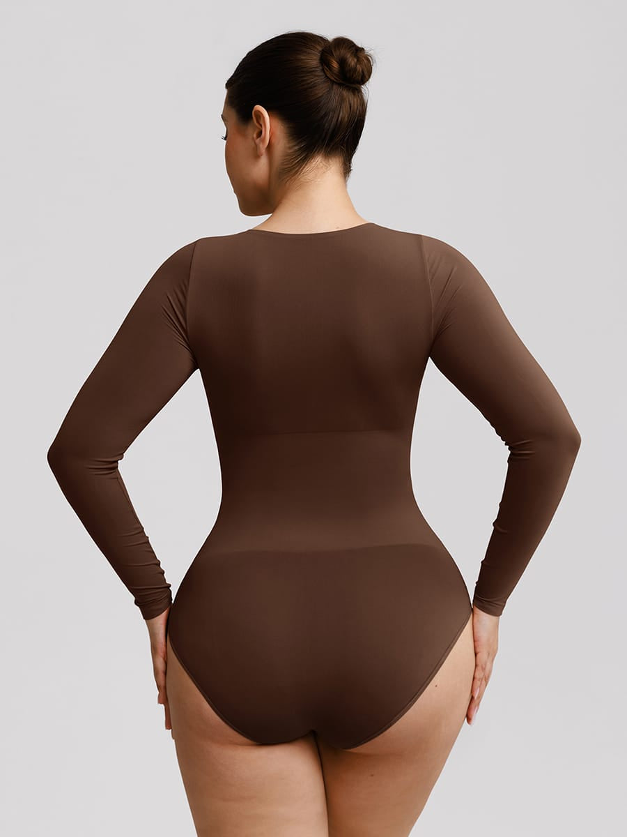Buttery-Soft Seamless Scoop-Neck Tummy Control Brief Bodysuit