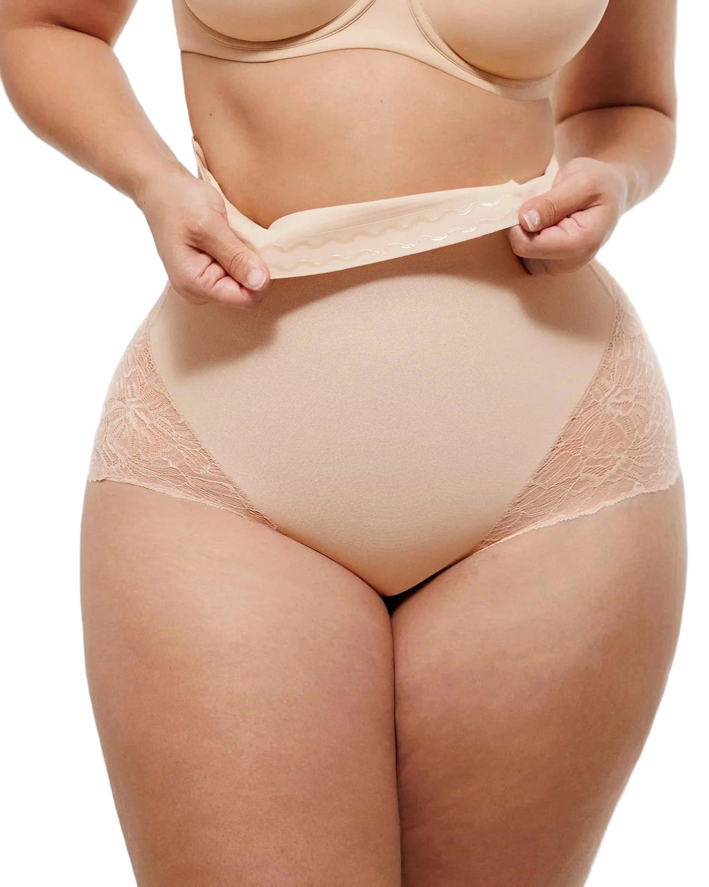 Distribution Bare Essentials™ MeshSmooth™ High-Waisted  Sheer Lace Brief