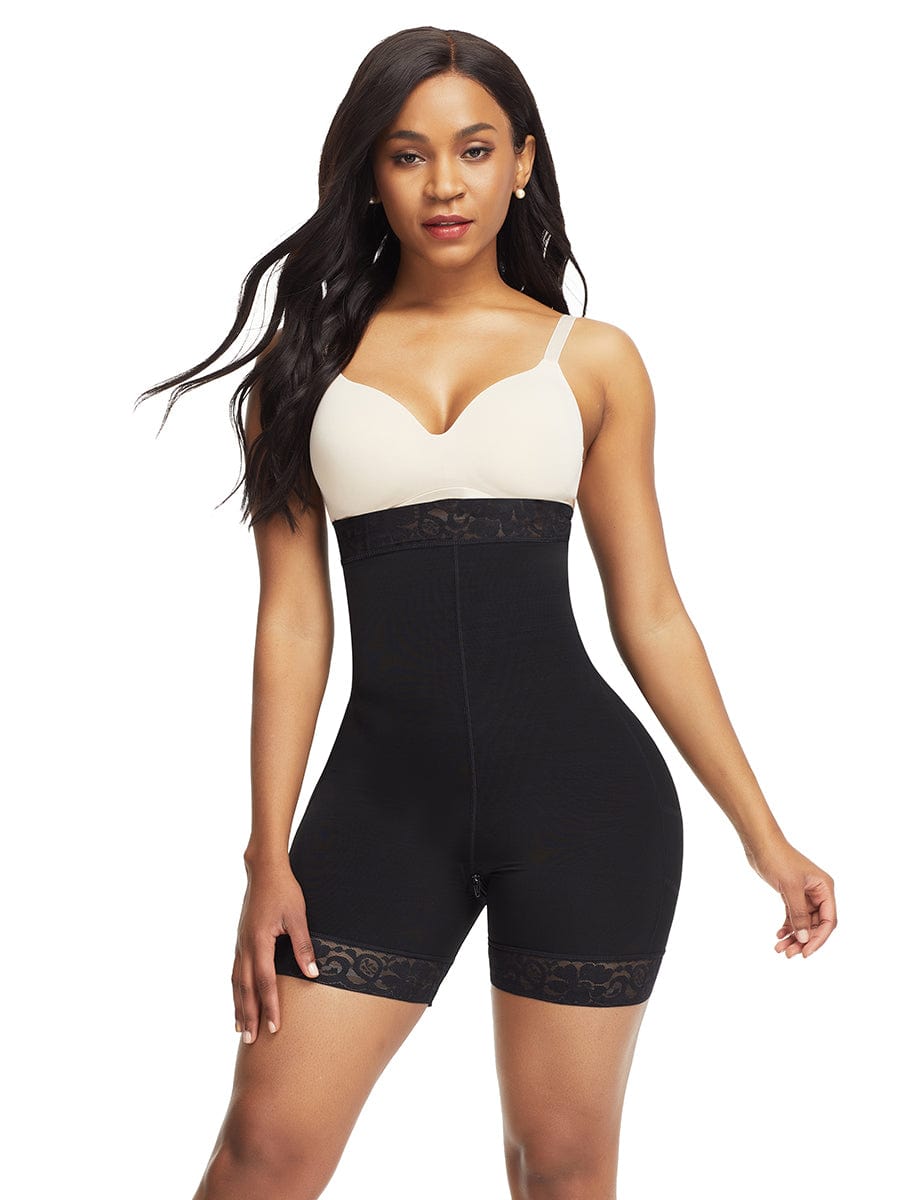 Lace-Trim High-Waist Shaper Shorts