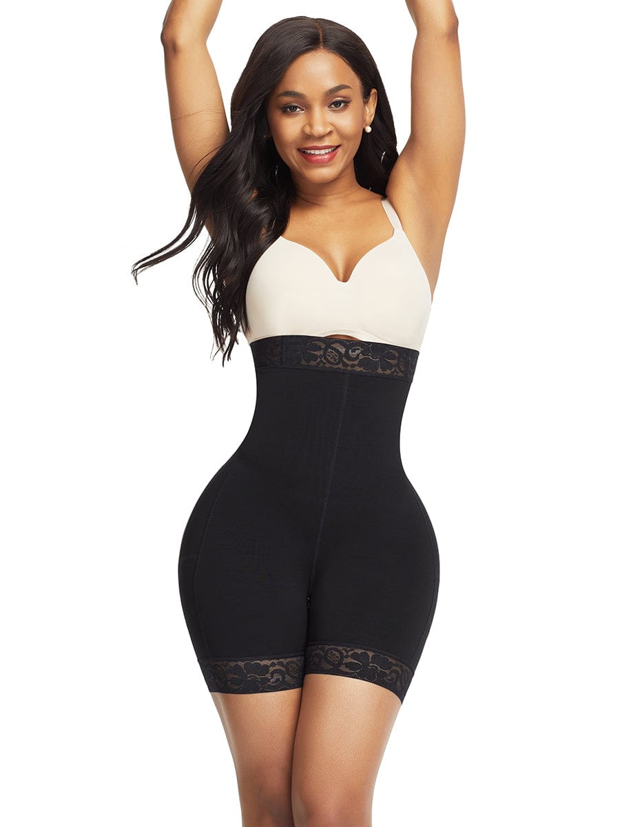 Lace-Trim High-Waist Shaper Shorts