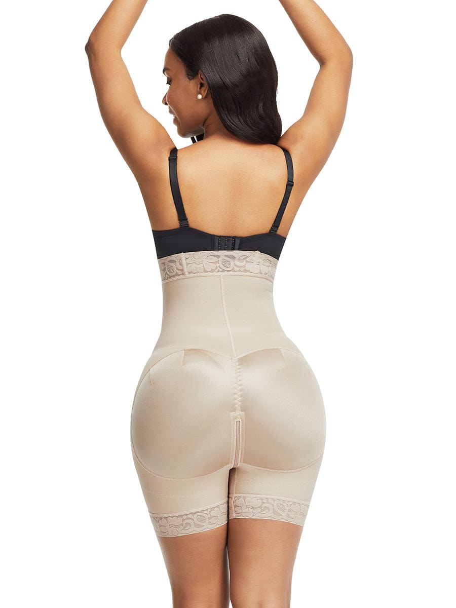 Lace-Trim High-Waist Shaper Shorts