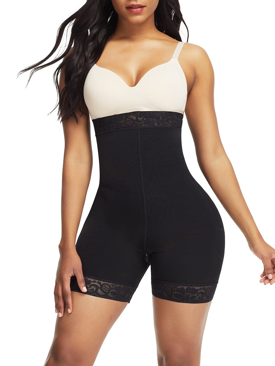 Lace-Trim High-Waist Shaper Shorts