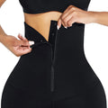 Black 2-in-1 Zip Waist Trainer Shaping Leggings