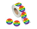 250 She Her Pronoun Rainbow Flag Stickers (250 Per Roll)