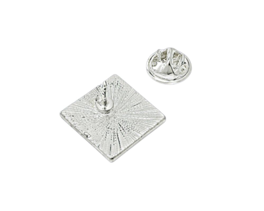 5/10/25/100 Silver Square My Pronouns Are Ask Me Pins